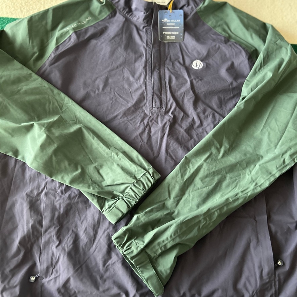 Peter Millar Shield Half-Zip Rain Shell Crown Sport Jacket & pouch XL NWT